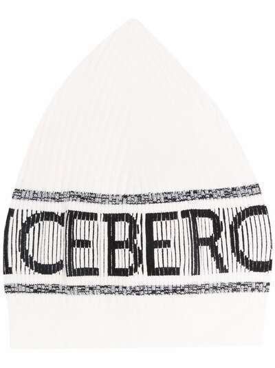 Iceberg logo-print beanie