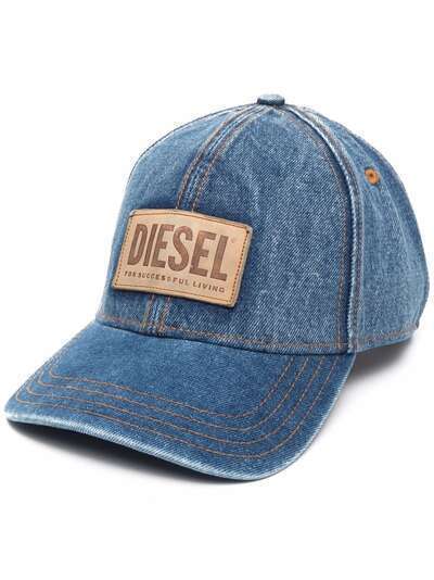 Diesel джинсовая бейсболка с нашивкой-логотипом