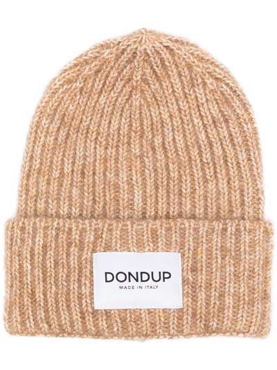 DONDUP purl-knit logo-patch beanie