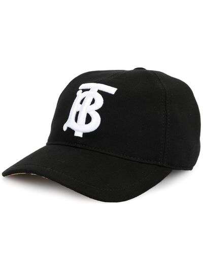 Burberry бейсбольная кепка с вышитой монограммой