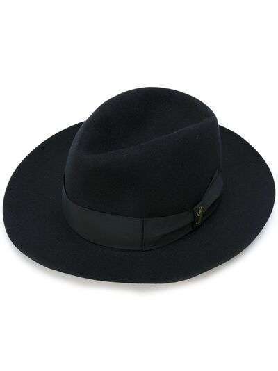Borsalino шляпа-федора с лентой в тон