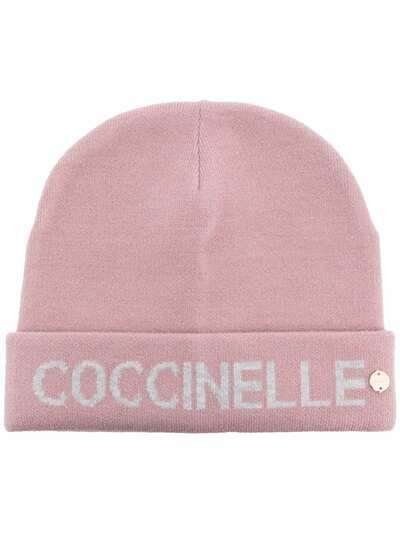 Coccinelle вязаная шапка бини с логотипом