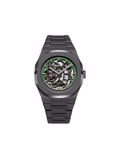 D1 Milano наручные часы Sandblast Green Skeleton 41.5 мм