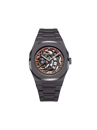 D1 Milano наручные часы Sandblast Orange Skeleton 41.5 мм