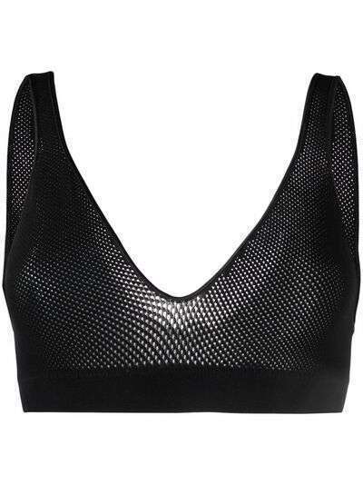 Baserange mesh-panelling bra