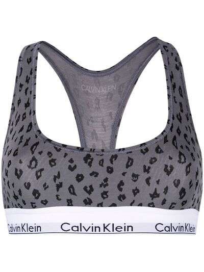 Calvin Klein бюстгальтер-бралетт с леопардовым принтом и логотипом