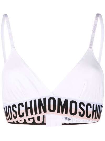Moschino бюстгальтер-бралетт с треугольными чашками и логотипом