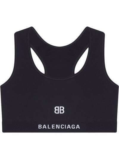 Balenciaga спортивный бюстгальтер с вышивкой