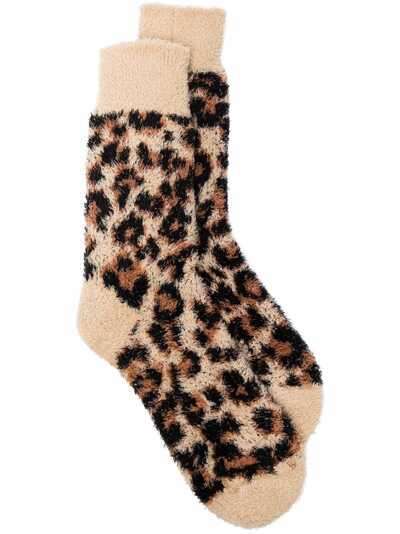 Balenciaga leopard-print fluffy socks