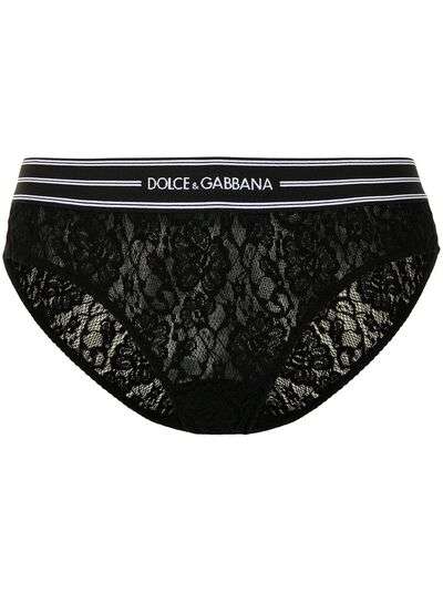 Dolce & Gabbana кружевные трусы-брифы с логотипом
