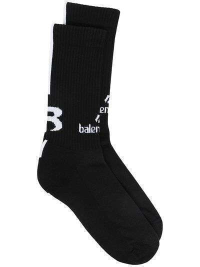 Balenciaga носки в рубчик с логотипом