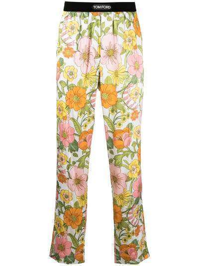 Tom Ford пижамные брюки с цветочным принтом