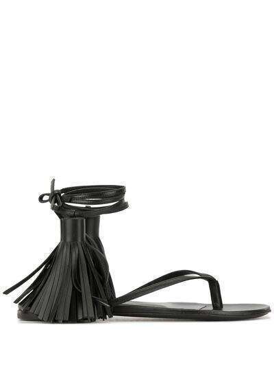 Jil Sander сандалии с завязками на щиколотке и кисточками