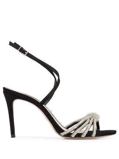 Schutz crystal-embellished leather pumps