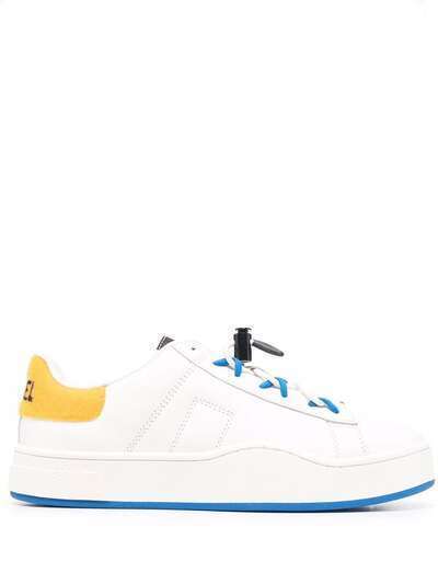 Diesel logo-patch low-top leather sneakers