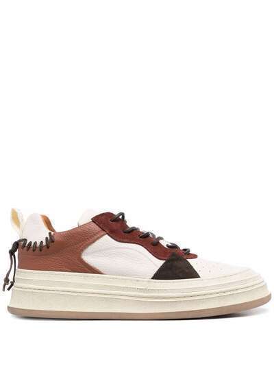 Buttero stitched leather platform sneakers