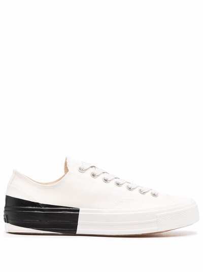MSGM tape detail coated canvas sneakers