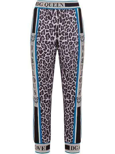 Dolce & Gabbana спортивные брюки со вставками и леопардовым принтом