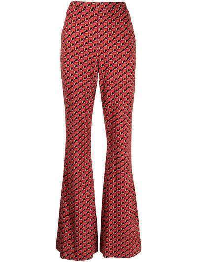 DVF Diane von Furstenberg расклешенные брюки с абстрактным узором