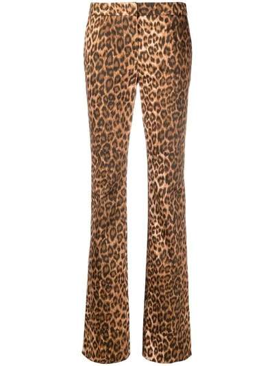 Blumarine расклешенные брюки с леопардовым принтом