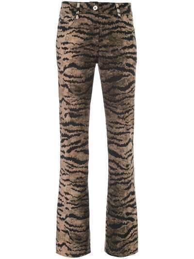 Giambattista Valli расклешенные брюки с тигровым принтом