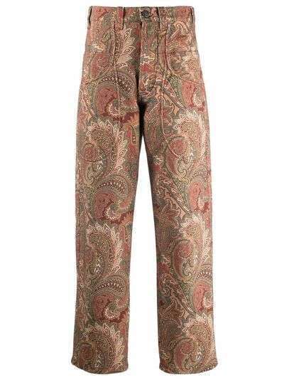 ETRO брюки с узором пейсли и завышенной талией