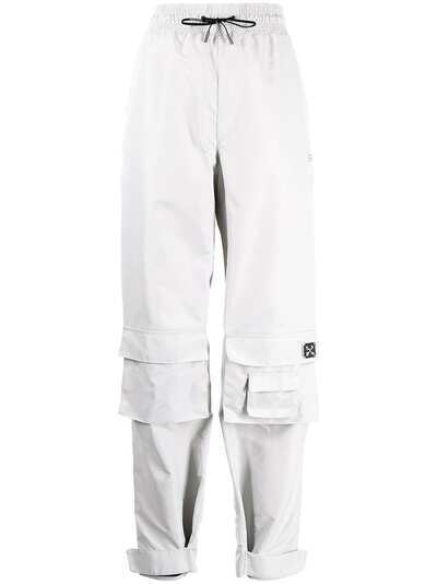 Off-White брюки с карманами и завышенной талией