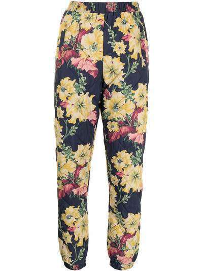 ETRO стеганые брюки с цветочным принтом