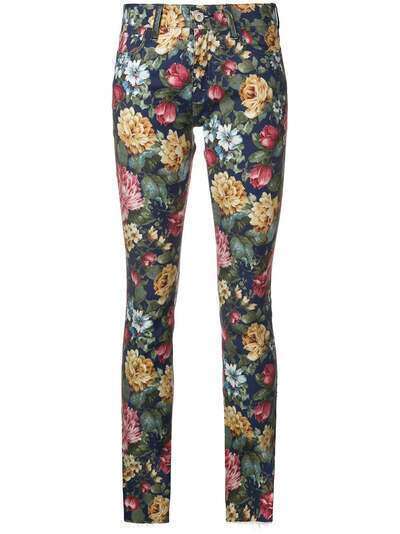 Junya Watanabe брюки с цветочным принтом