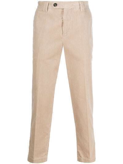 Brunello Cucinelli вельветовые брюки чинос прямого кроя