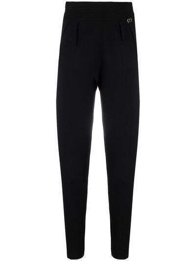 TWINSET logo-plaque tapered trousers