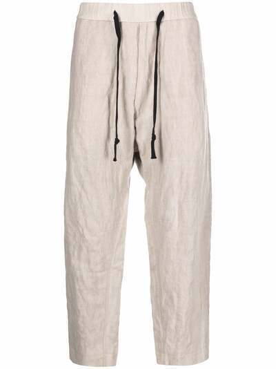 Ziggy Chen crinkled-effect drawstring tapered trousers