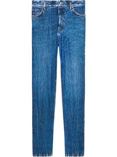 Balenciaga джинсовые легинсы с эффектом тромплей