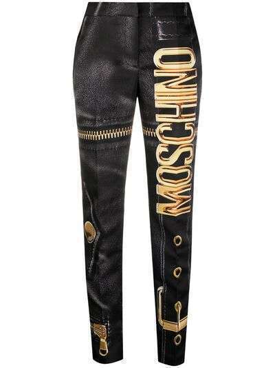 Moschino брюки с принтом Macro Biker