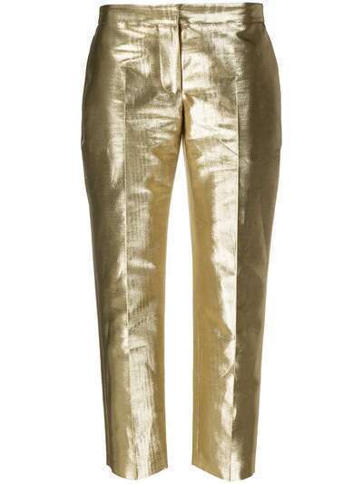 Alexander McQueen прямые брюки с эффектом металлик