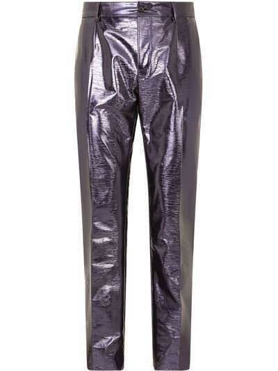 Dolce & Gabbana прямые брюки с эффектом металлик