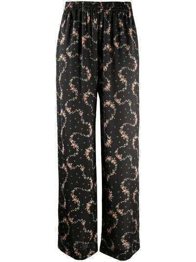 Paco Rabanne брюки с цветочным принтом и эластичным поясом