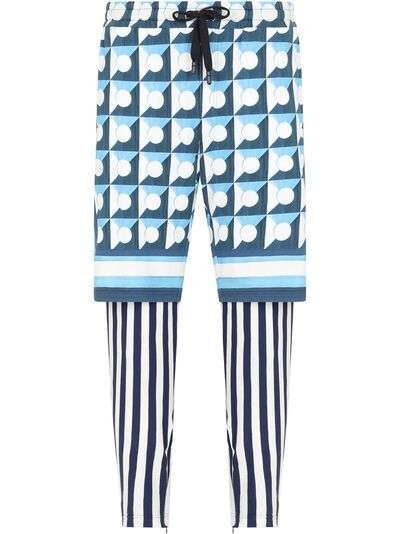 Dolce & Gabbana многослойные брюки с геометричным принтом