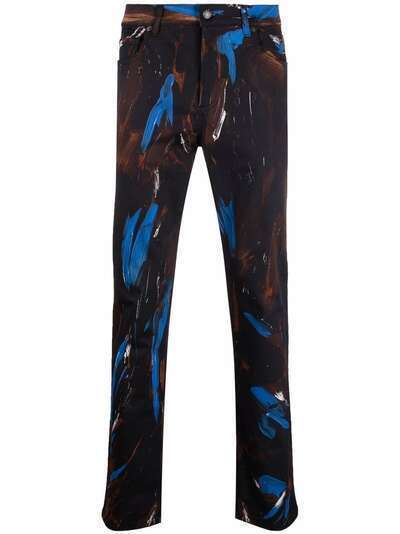 Moschino прямые брюки с абстрактным принтом