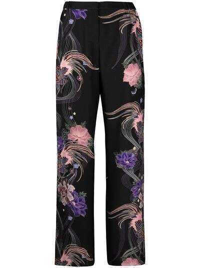 Alberta Ferretti прямые брюки с цветочным принтом