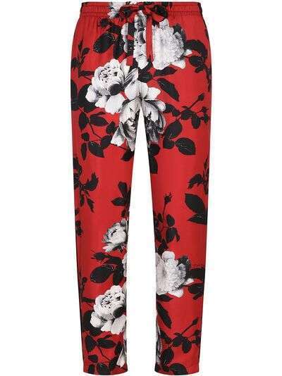 Dolce & Gabbana брюки с кулиской и цветочным принтом