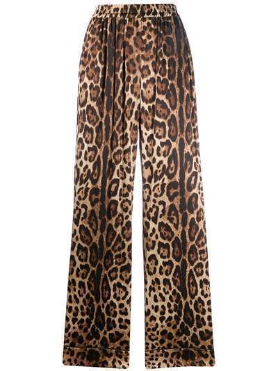 Dolce & Gabbana брюки прямого кроя с леопардовым принтом