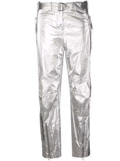 Helmut Lang Astro Foil belted trousers