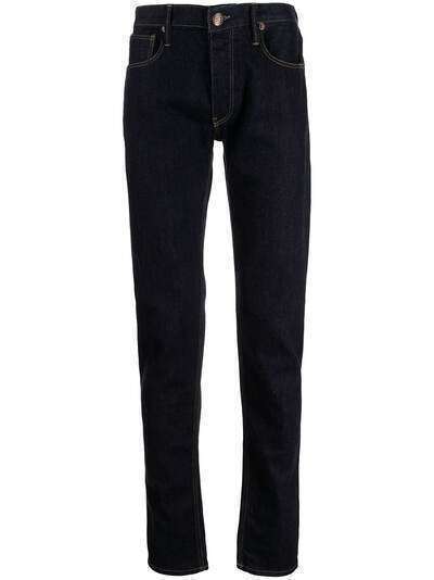 Emporio Armani прямые джинсы с нашивкой-логотипом