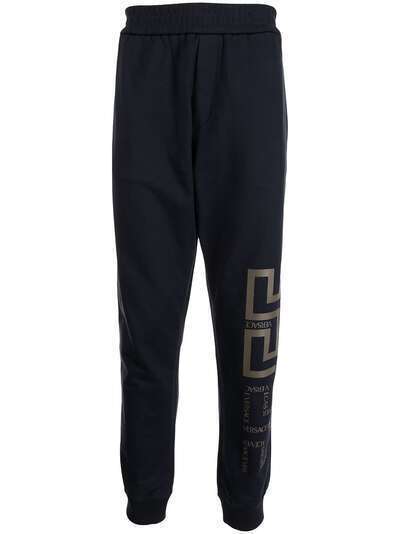Versace спортивные брюки с принтом Greca