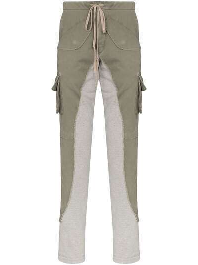 Greg Lauren спортивные брюки с карманами карго и вставками