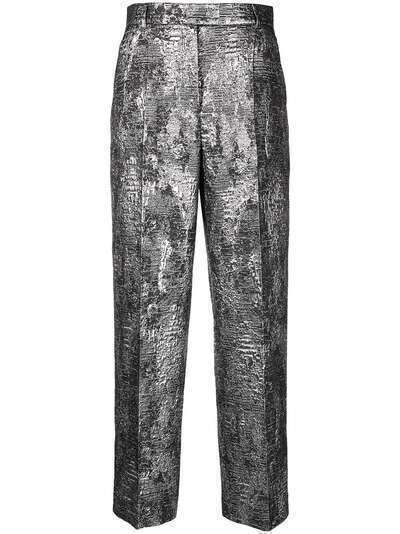 Boutique Moschino брюки прямого кроя с эффектом металлик