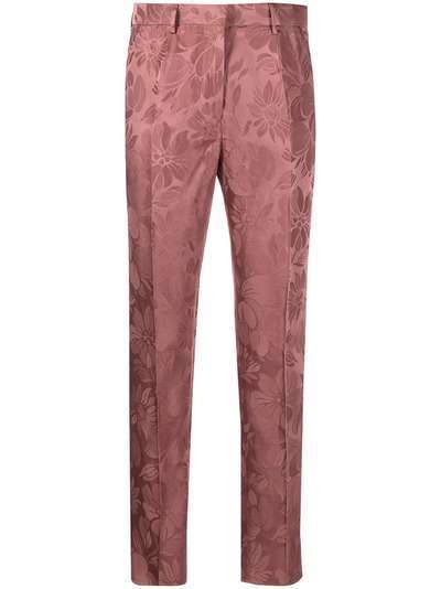ETRO узкие жаккардовые брюки с цветочным узором