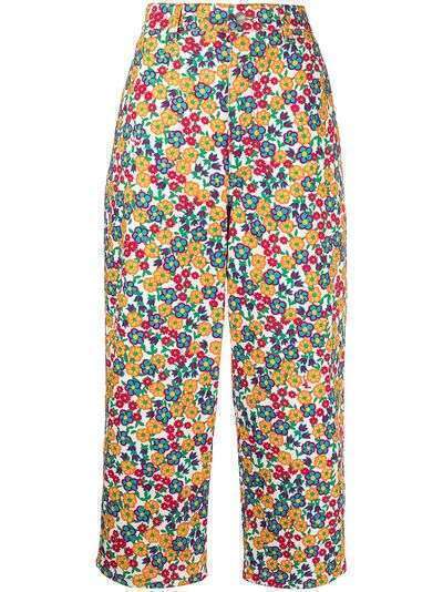 Marni укороченные брюки с цветочным принтом