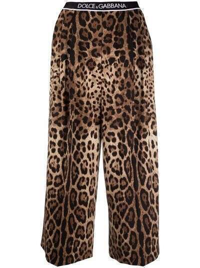 Dolce & Gabbana укороченные брюки с леопардовым принтом